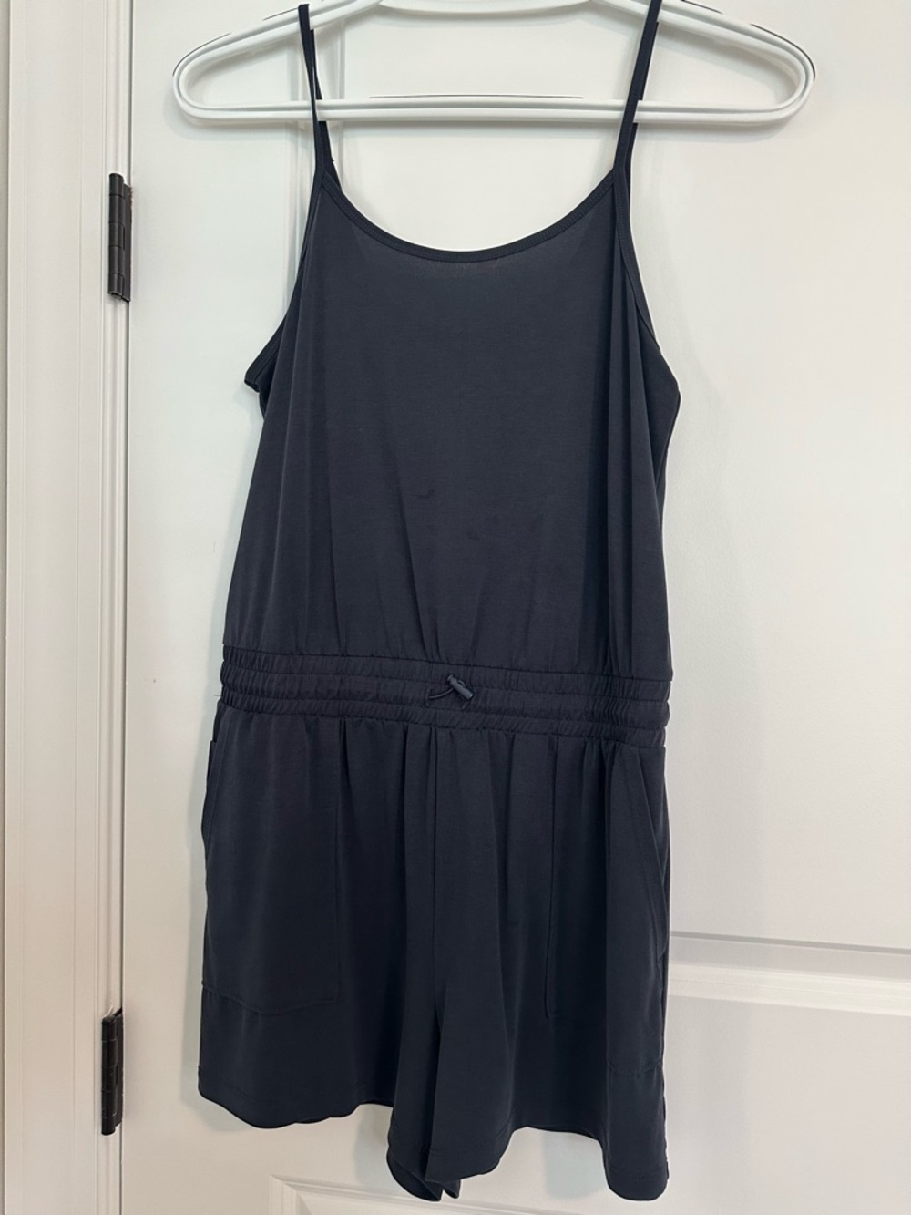 Black Drawstring Waist Women's Romper Shorts